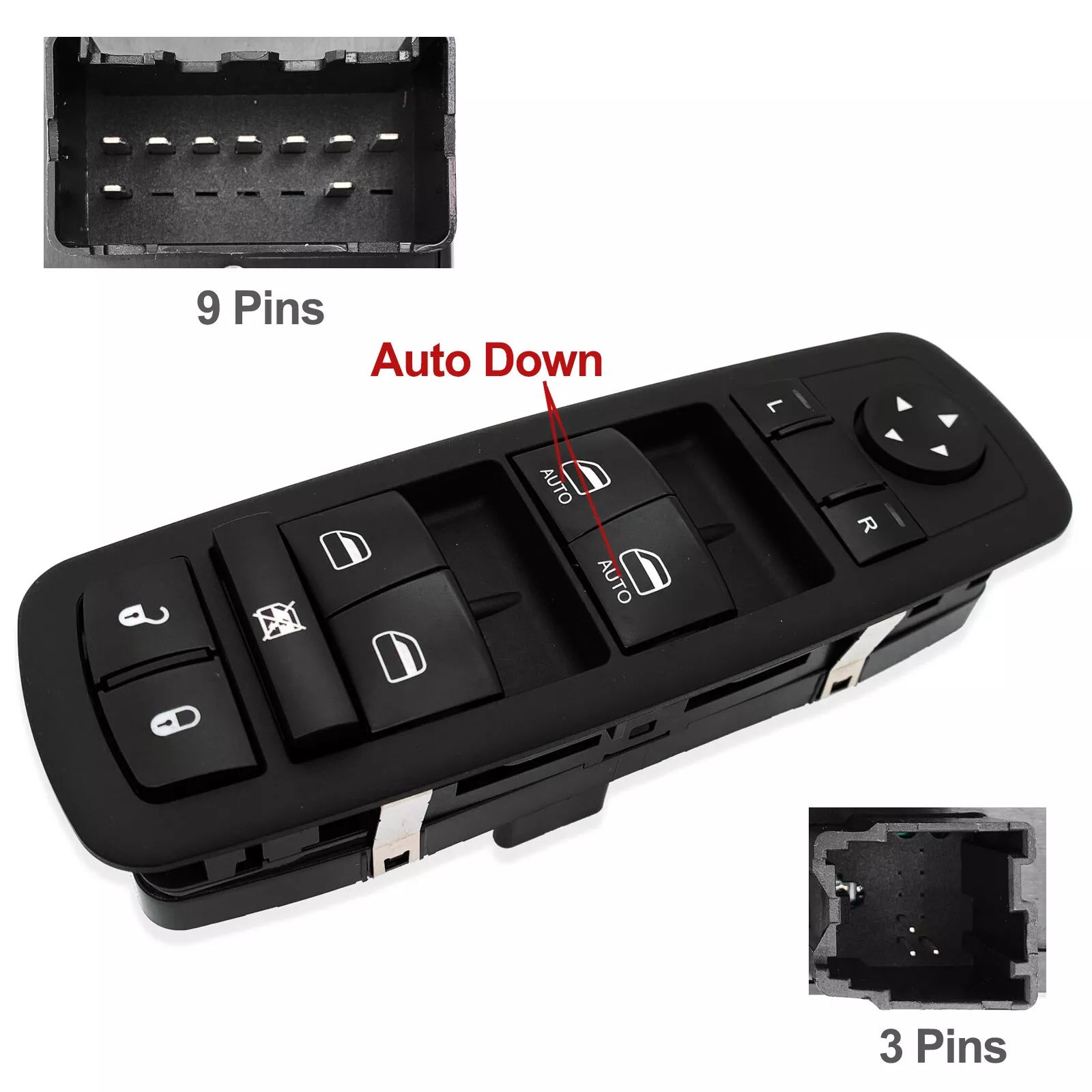 Jeep Cherokee 2008 - 2012 Liberty Sol Dörtlü Cam Açma Düğmesi Autolu-04602533AB-1