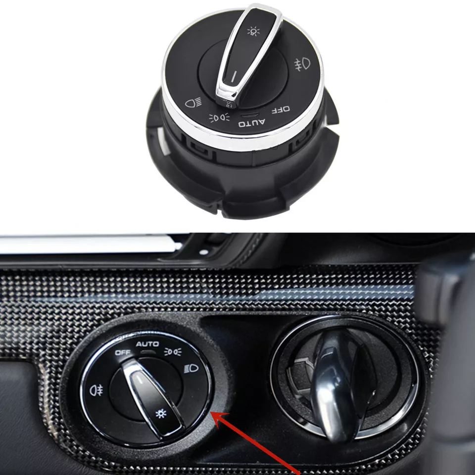 Porsche Panamera 911 Boxter Cayman Far Açma Anahtarı Elektrikli Krom-97061353309-1