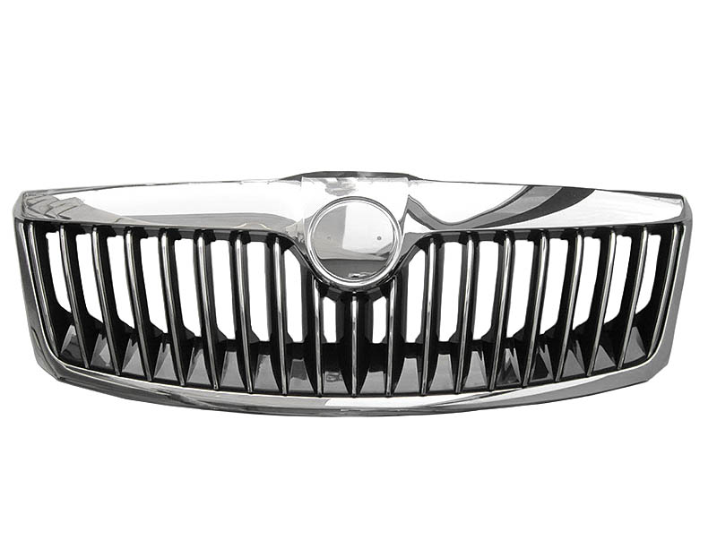 SKODA OCTAVİA 2009 - 2013 ÖN PANJUR KOMPLE KROM PARLAK SİYAH - resim 1