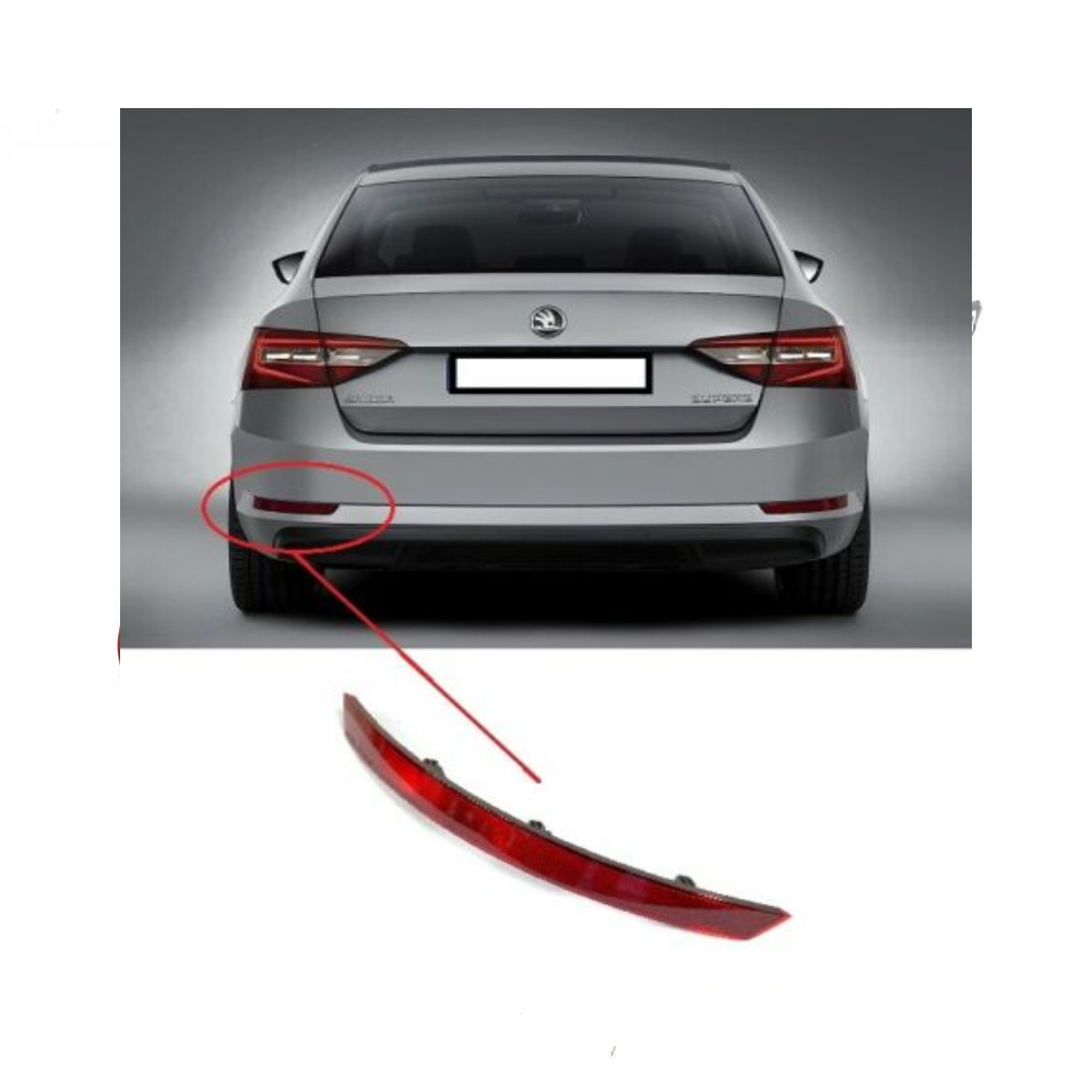 SKODA SÜPERB 2015 - 2019 SOL ARKA TAMPON REFLEKTÖRÜ - resim 1