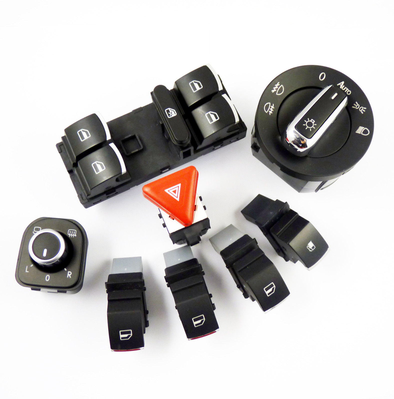 VOLKSWAGEN JETTA 2005 - 2010 KONTROL DÜĞMELERİ 8 Lİ KROM SET - resim 1
