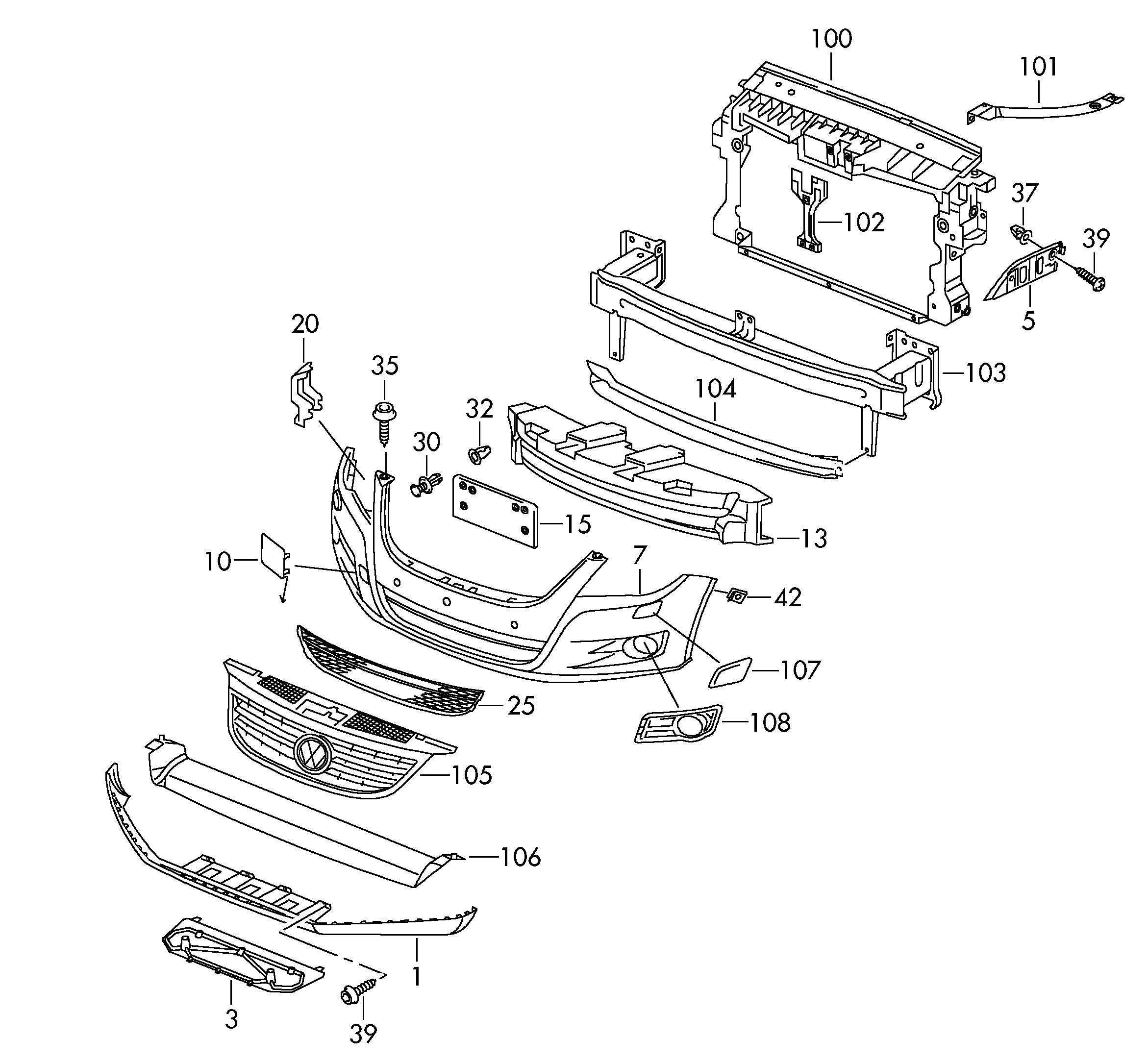 VOLKSWAGEN TİGUAN 2016 - 2019 ÖN TAMPON SPOİLER - resim 1