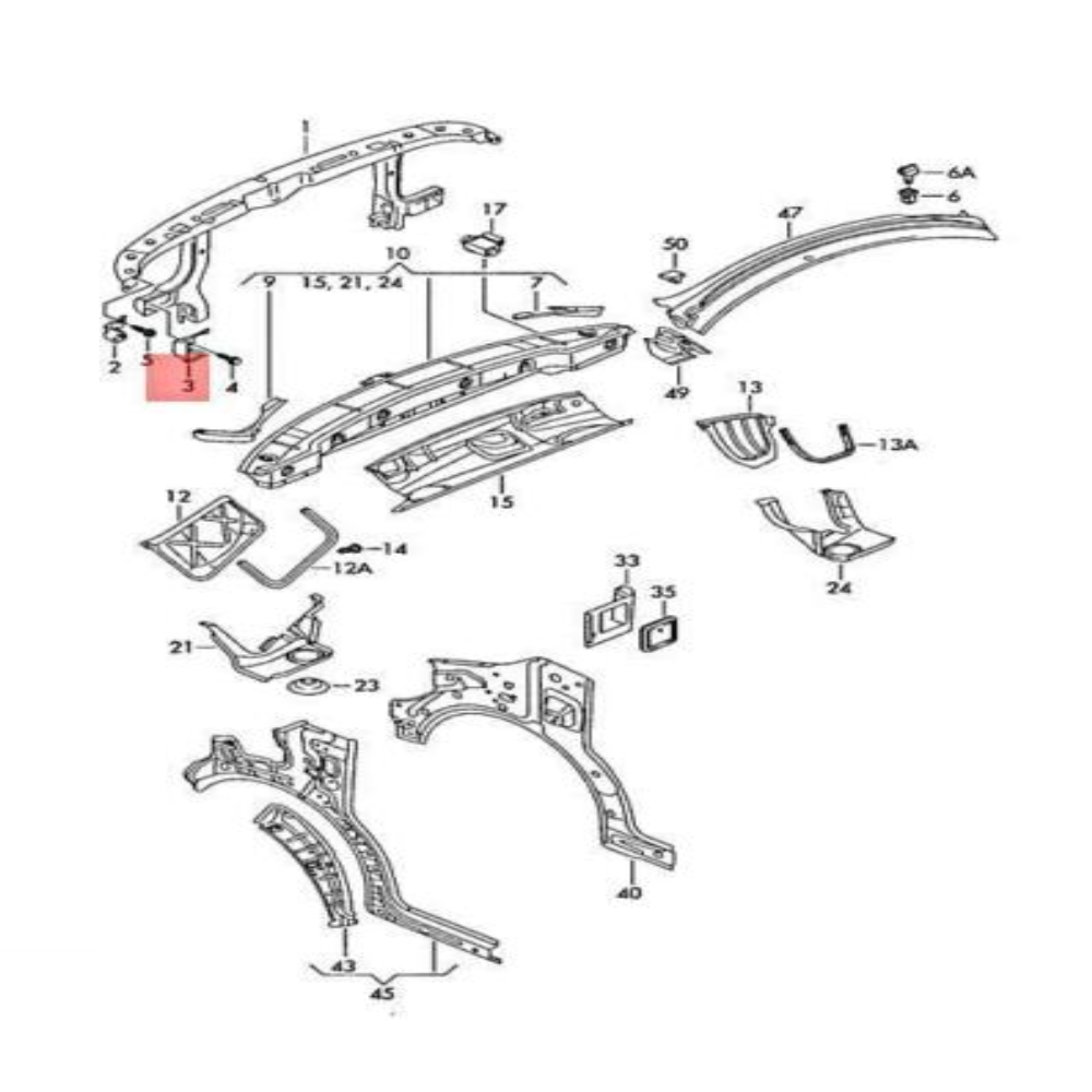 VOLKSWAGEN TRANSPORTER T5 2004 - 2010 ÖN PANEL BAGLANTI AYAGI - resim 1